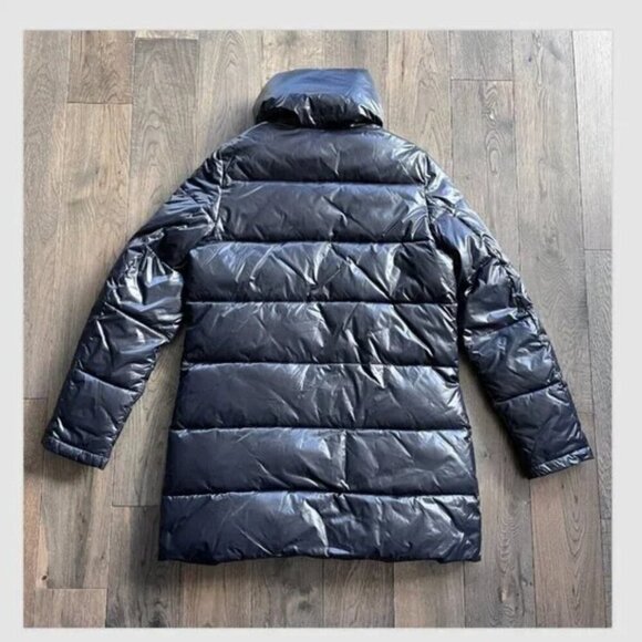 Haven Outerwear Mid-Length Shiny Black Puffer Jacket Size XS Insulated Quilted - Picture 5 of 9